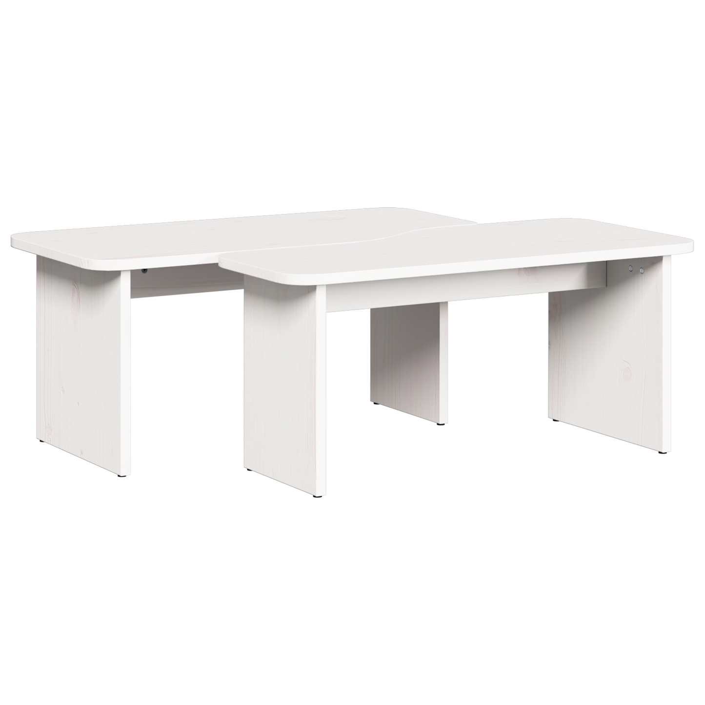 Salongbord Sofabord Hvit 2 stk Hvit 100 x 69 x 35.5 cm Massiv furu tre
