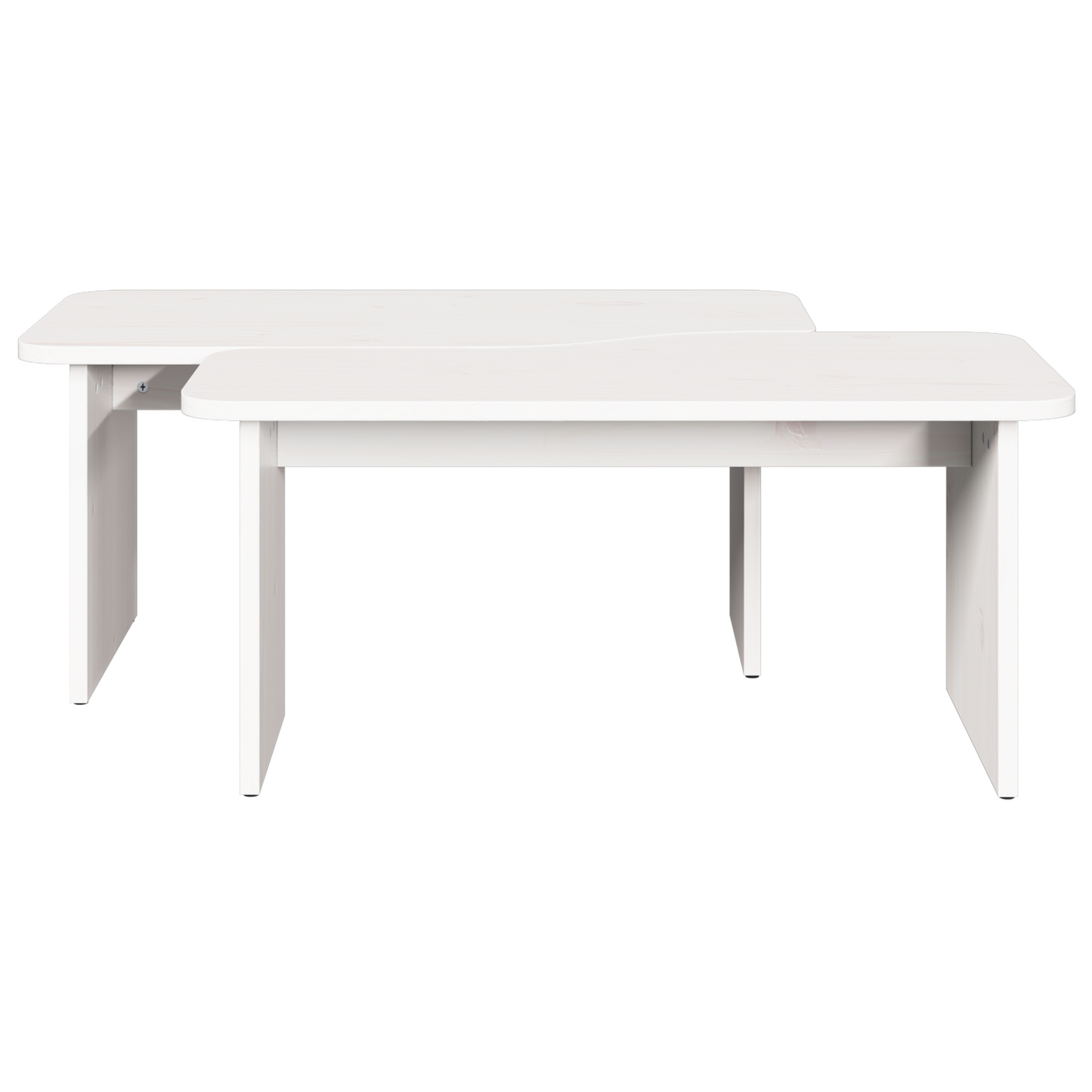 Salongbord Sofabord Hvit 2 stk Hvit 100 x 69 x 35.5 cm Massiv furu tre