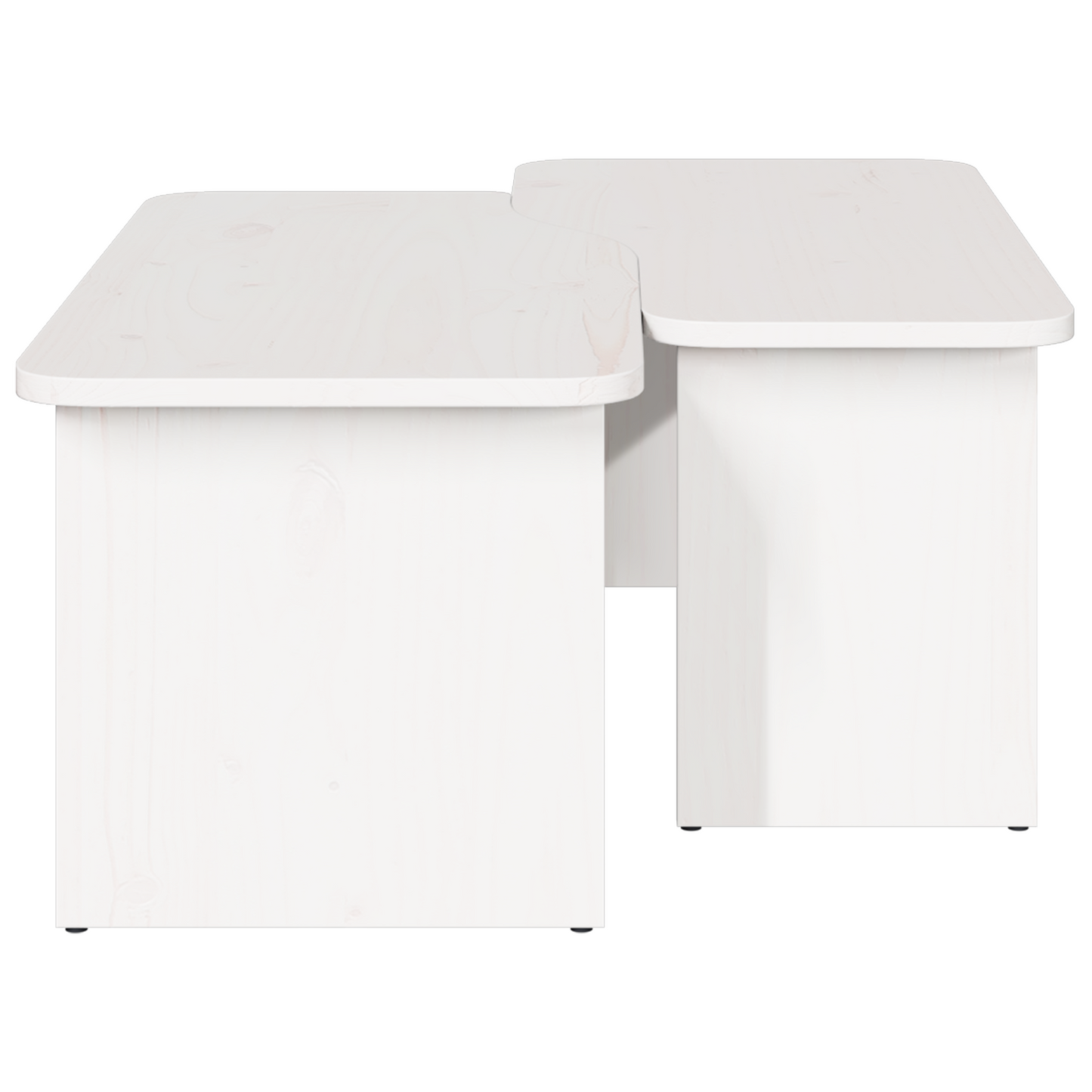 Salongbord Sofabord Hvit 2 stk Hvit 100 x 69 x 35.5 cm Massiv furu tre