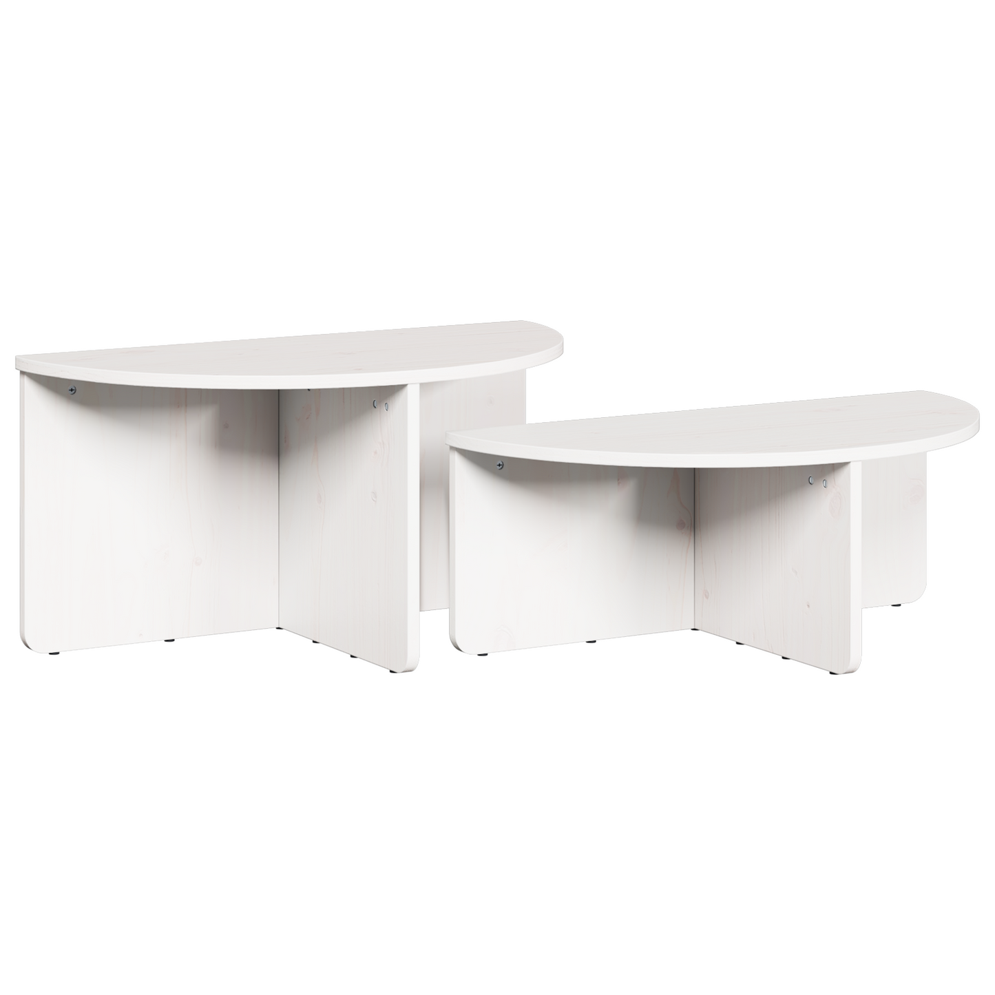 Salongbord Sofabord Hvit 2 stk 79 x 39.5 x 40 cm Massiv furu tre