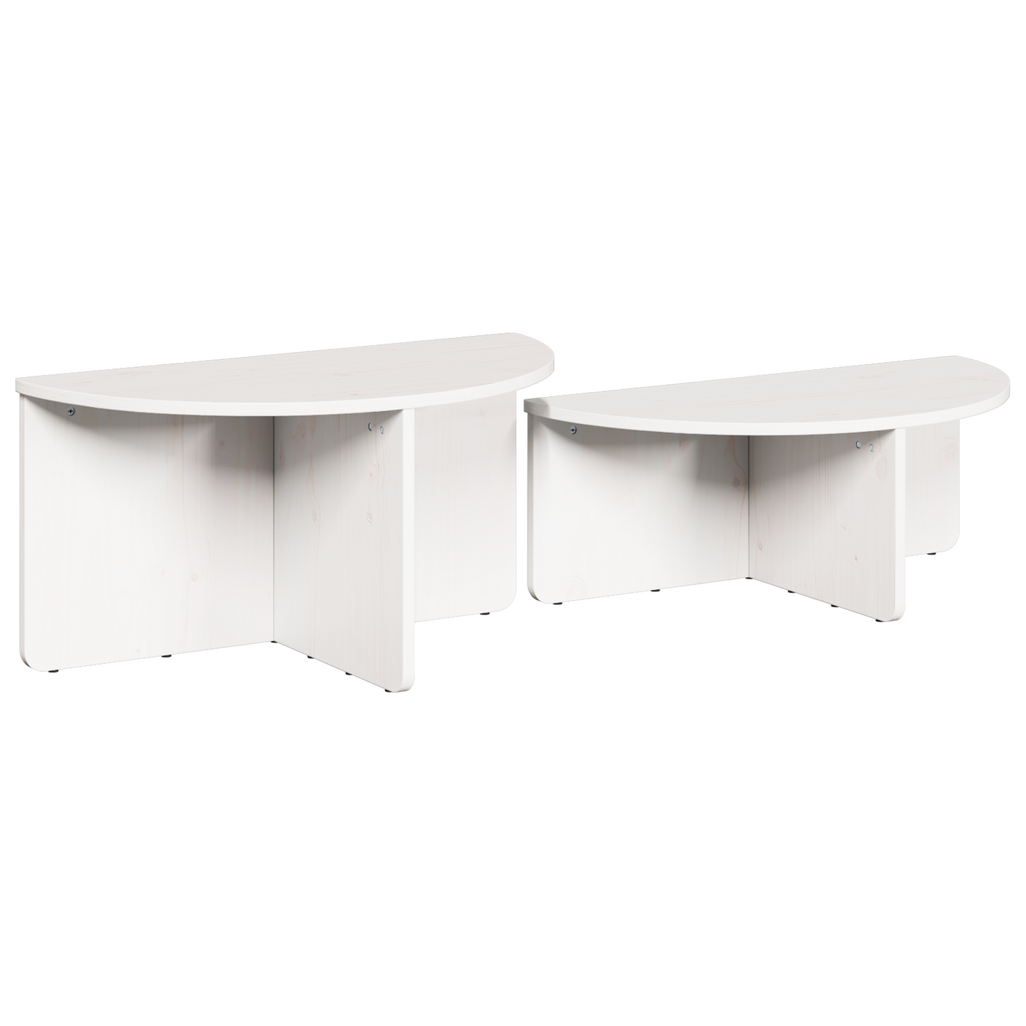 Salongbord Sofabord Hvit 2 stk 79 x 39.5 x 40 cm Massiv furu tre