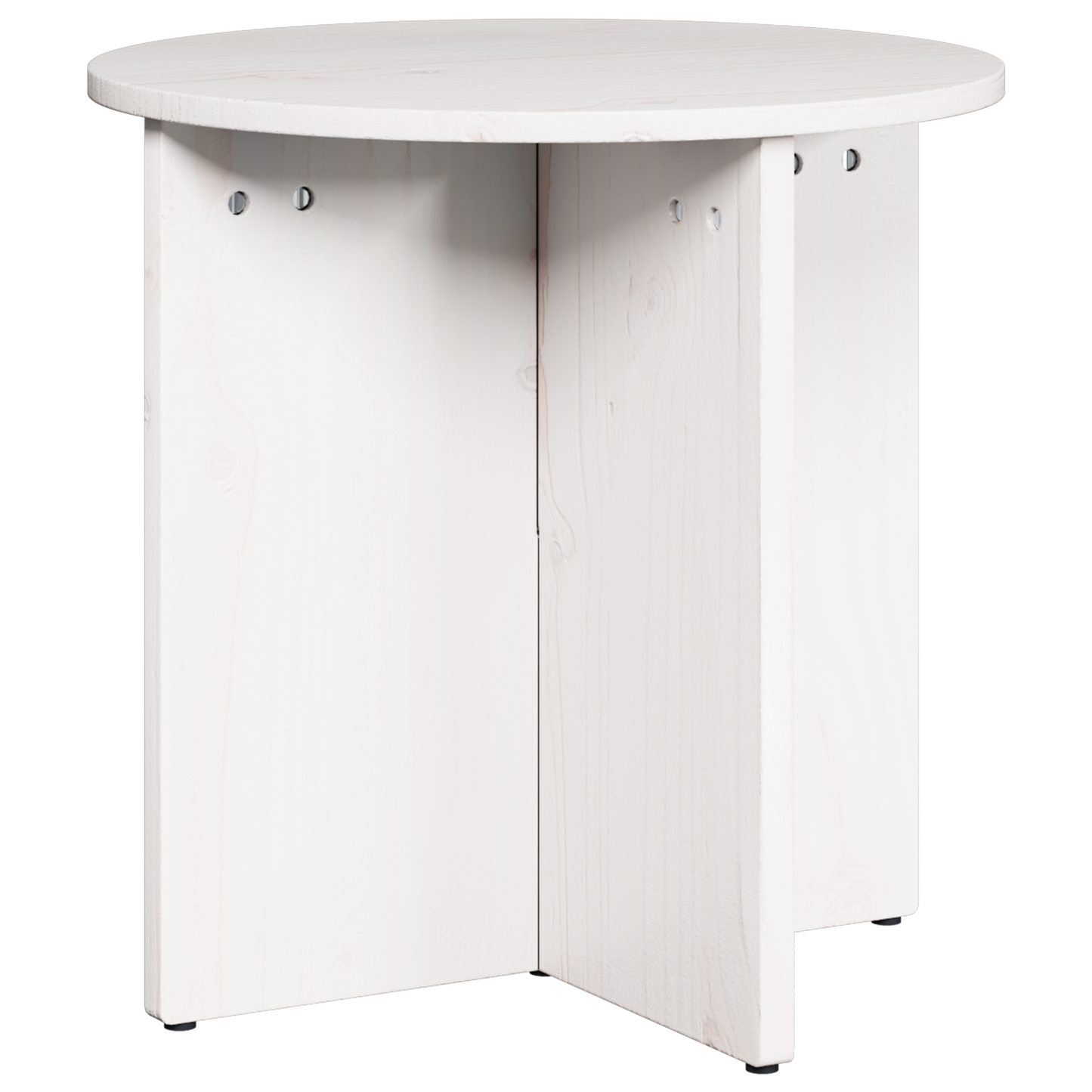 Sidebord Hvit. Sett 2 stk 41,5 x 41,5 x 41 cm Massiv furu tre