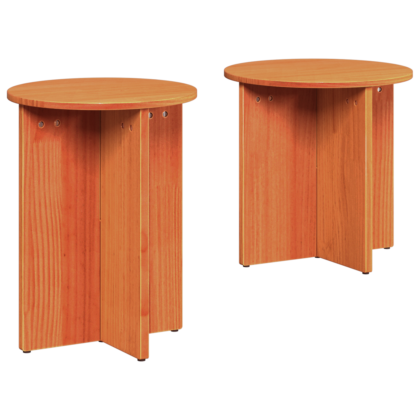 Salongbord Sofabord Brun Sett 2 stk 41,5 x 41,5 x 41 cm Massiv furu tre
