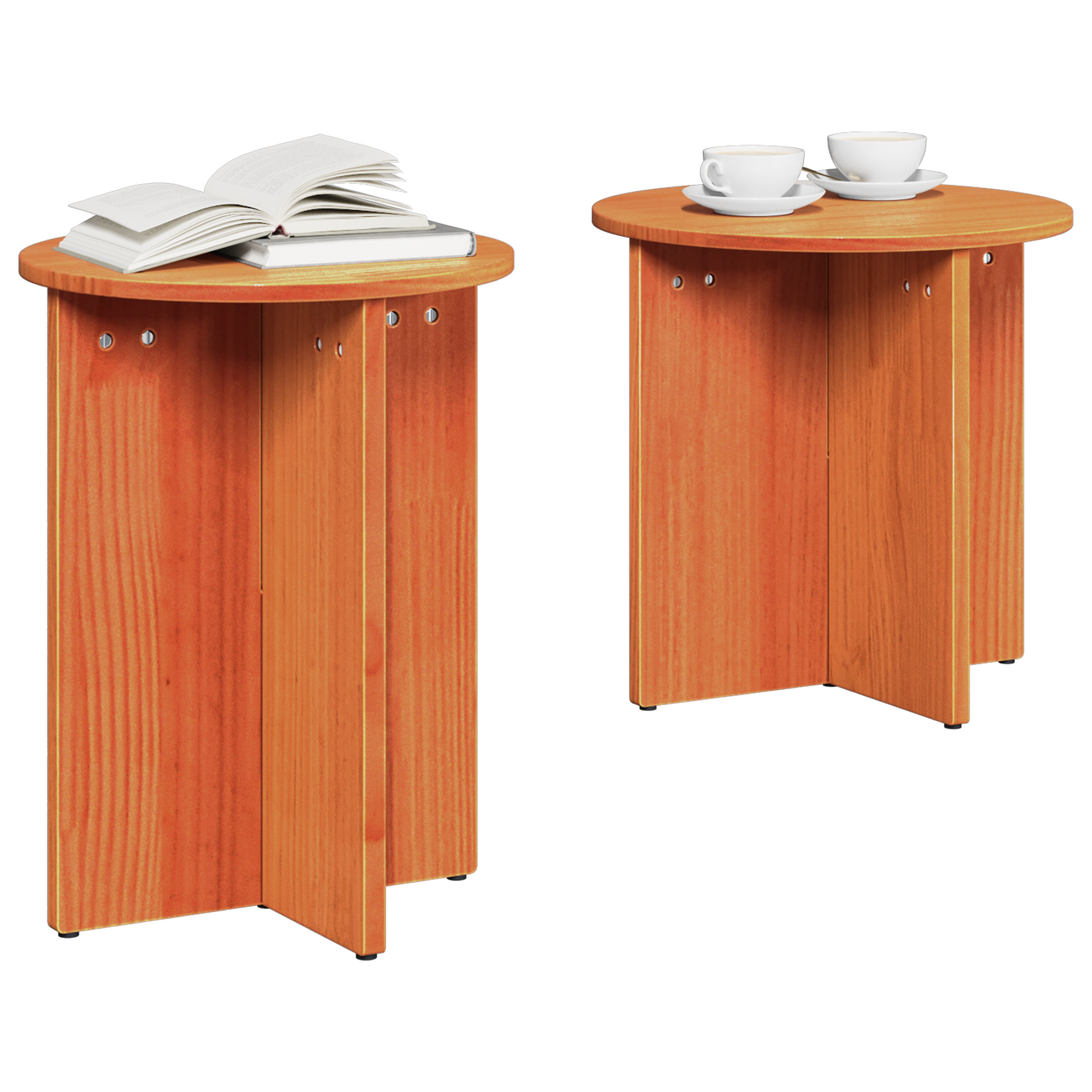 Salongbord Sofabord Brun Sett 2 stk 41,5 x 41,5 x 41 cm Massiv furu tre