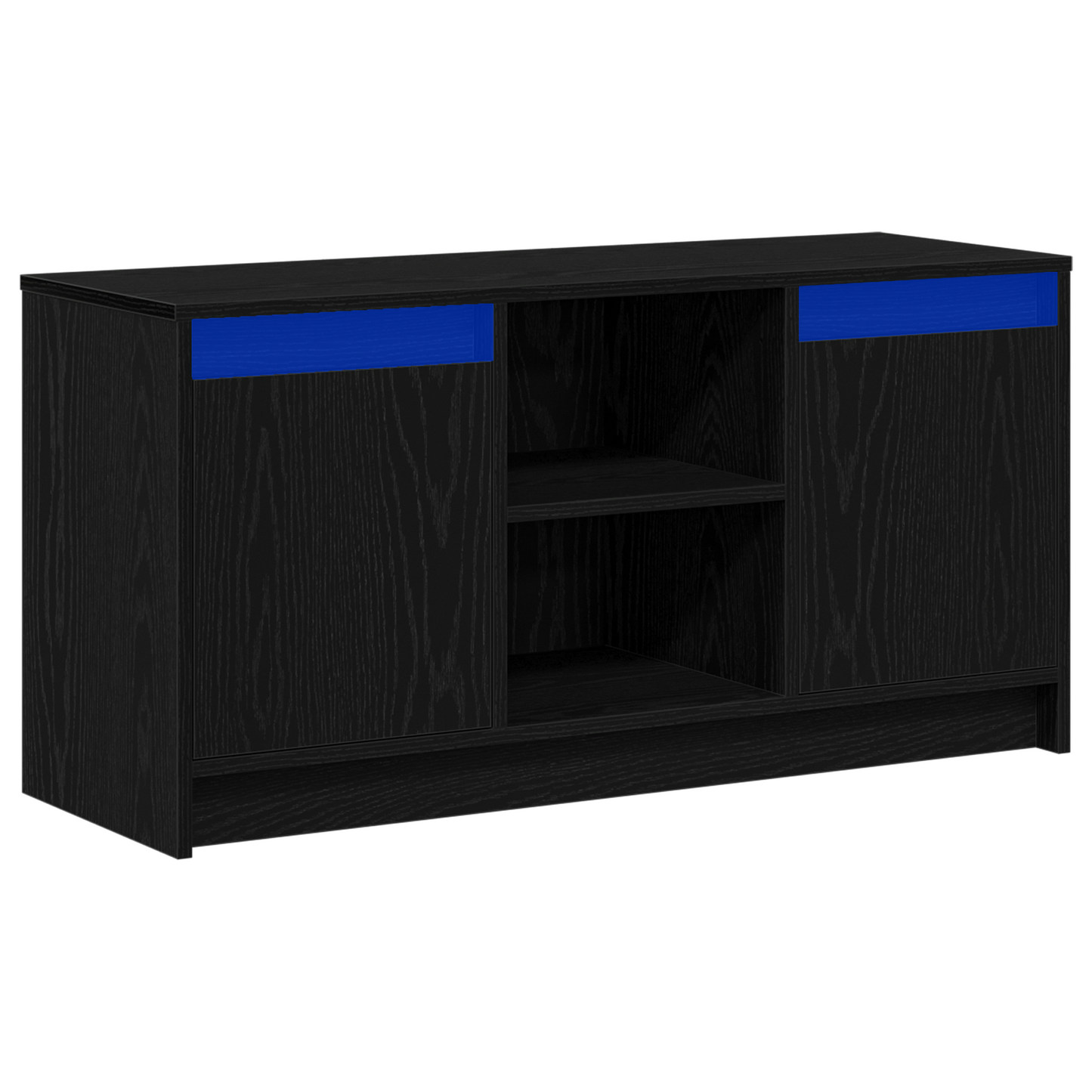TV-Møbel Svart Eik TV-skap med LED-belysning i, 100x34x50 cm,