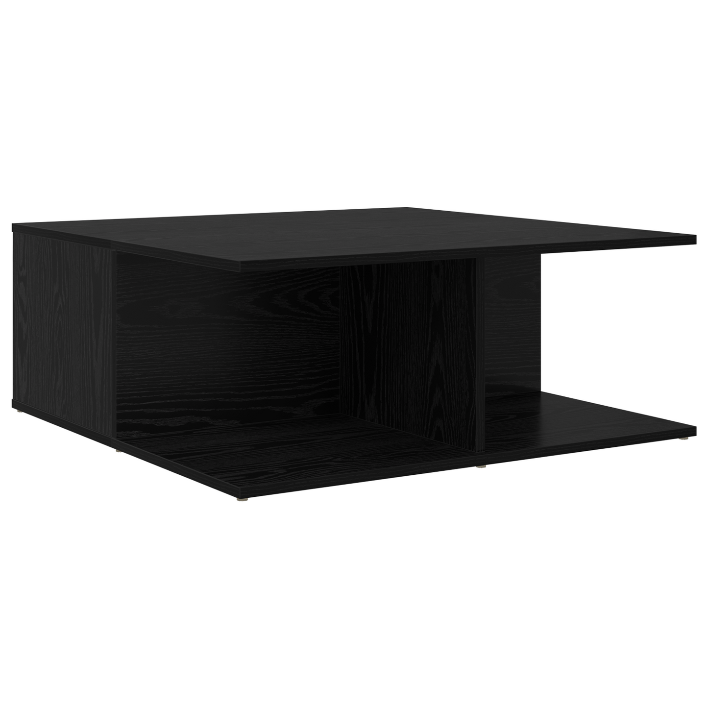 Salongbord Sofabord Svart med skuff med lagring 80 x 80 x 31 cm