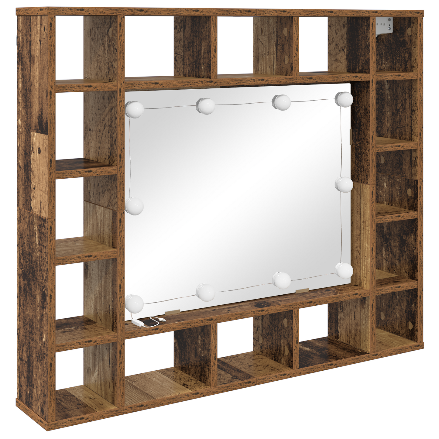 Baderomsspeil Speilskap Gammelt Tre 91 x 15 x 76.5 cm