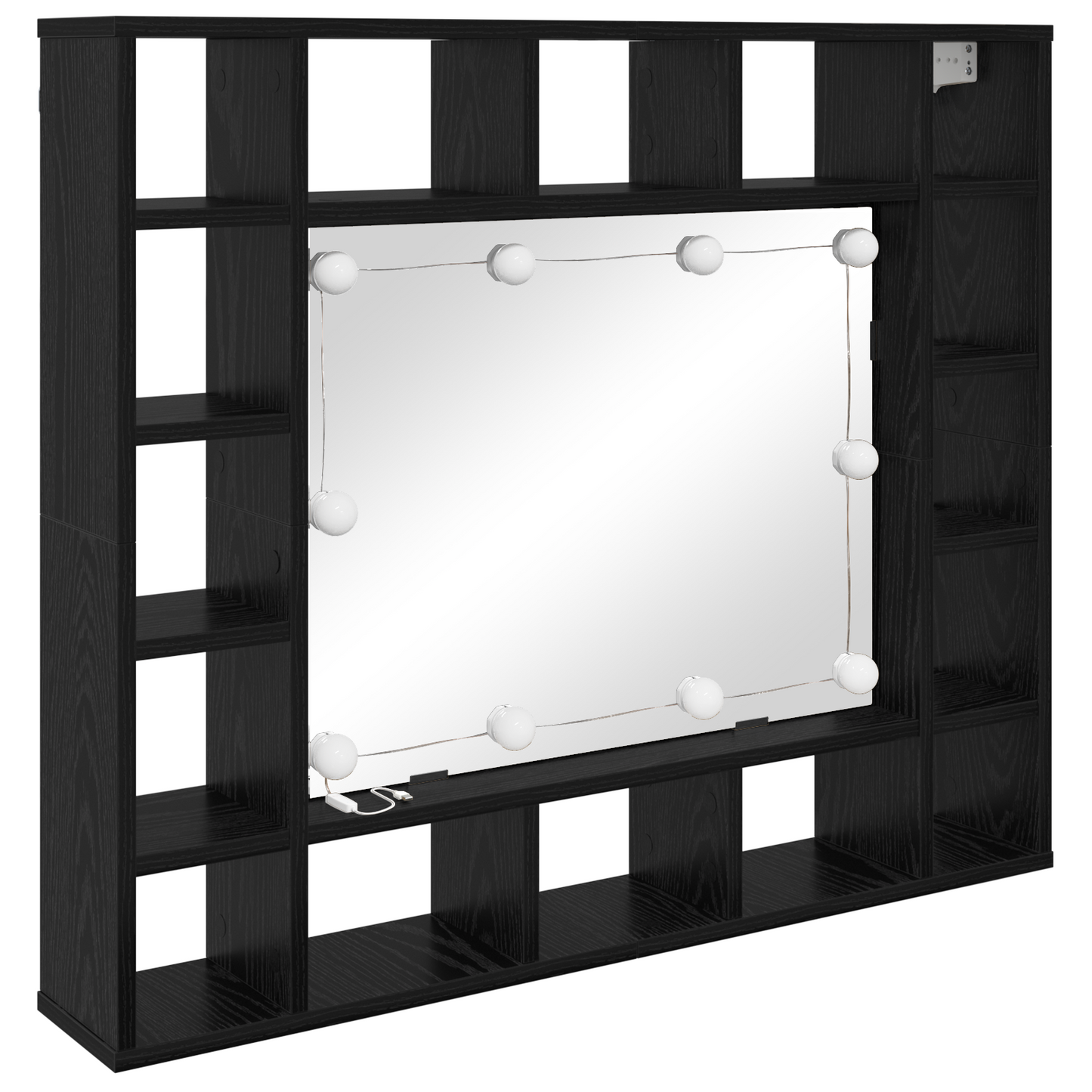 Baderomsspeil Speilskap Svart Eik 91 x 15 x 76.5 cm