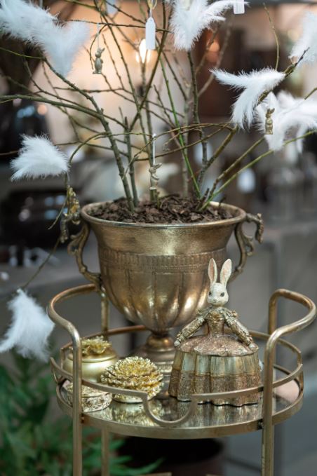 Påskepynt Boks Kanin Poly 17x12x24,5cm