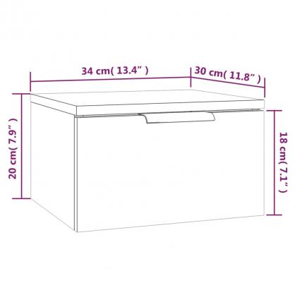 Veggmontert nattbord sonoma eik 34x30x20 cm , hemmetshjarta.no