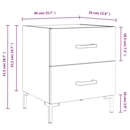 Nattbord Sengbord 40x35x47,5 cm rykfarget eik , hemmetshjarta.no