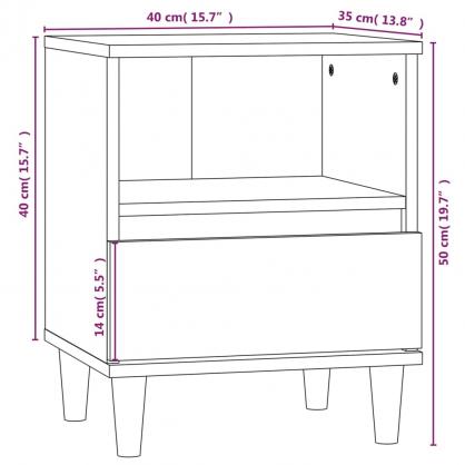 Nattbord Sengbord 40x35x50 cm brun eik , hemmetshjarta.no