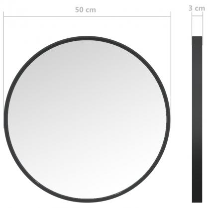 Veggspeil rundt svart  50 cm , hemmetshjarta.no