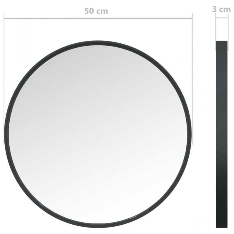 Veggspeil rundt svart  50 cm , hemmetshjarta.no