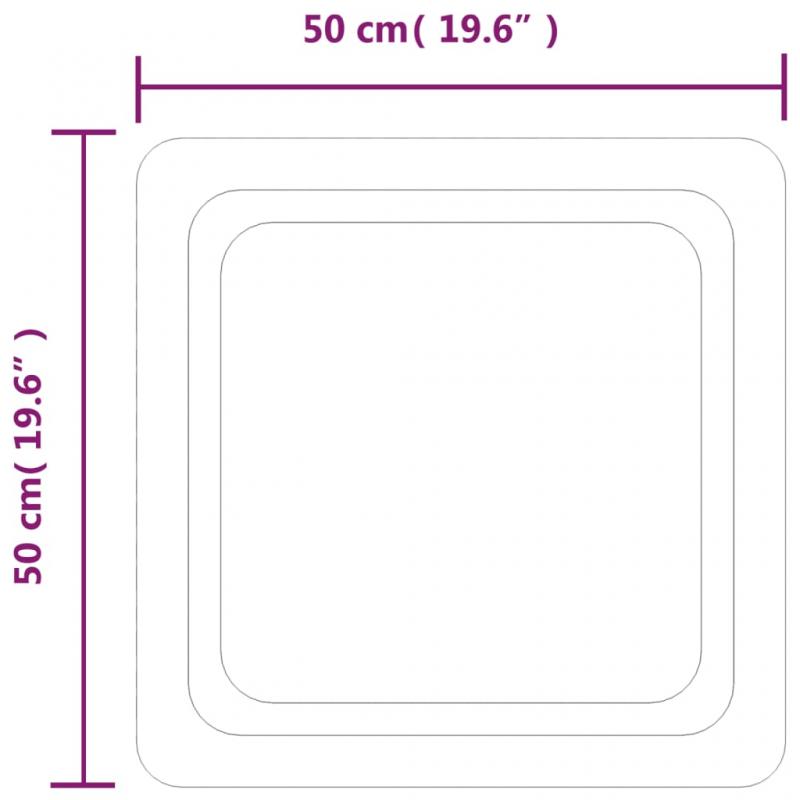 Baderomsspeil LED firkantet 50x50 cm , hemmetshjarta.no