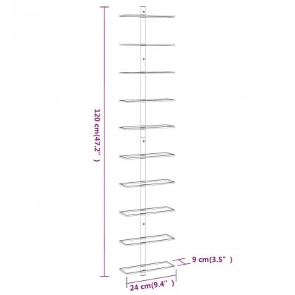 Vinstativ Veggmontert for 20 flasker gullmetall , hemmetshjarta.no