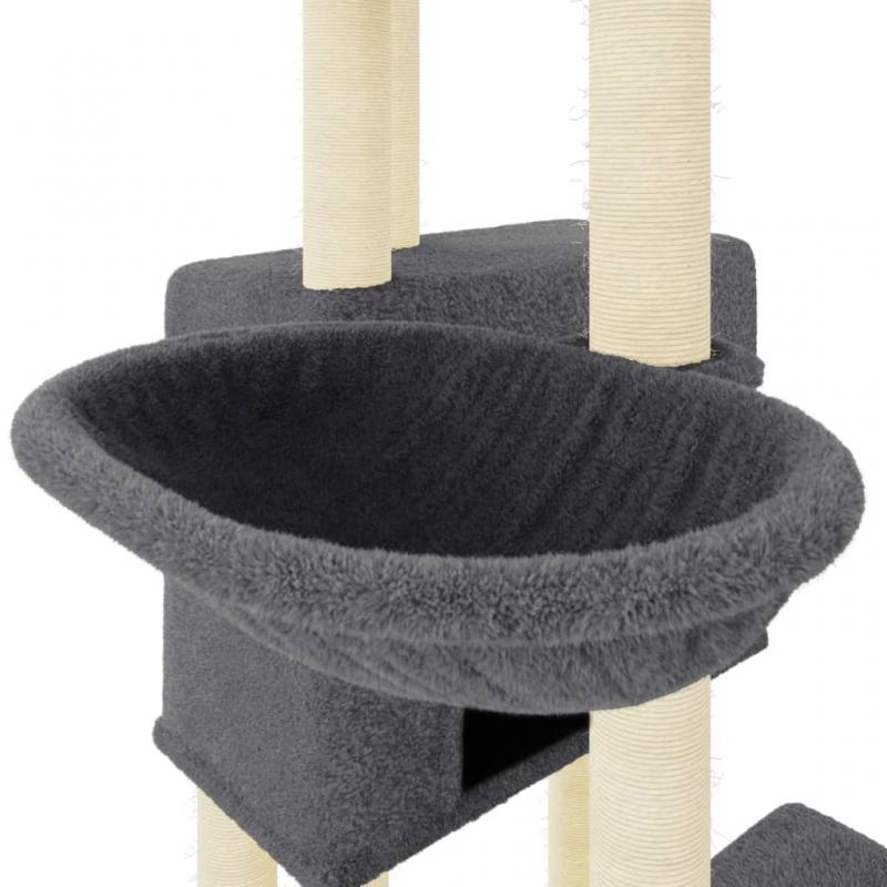 Kattembel Kattetre med klorestolper i sisal mrkegr 122 cm , hemmetshjarta.no