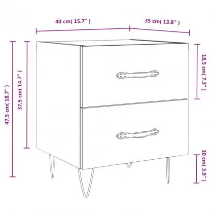 Nattbord Sengbord 40x35x47,5 cm brun eik , hemmetshjarta.no