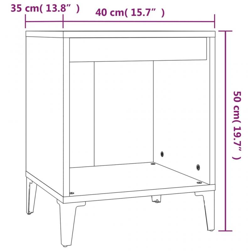 Nattbord Sengbord 40x35x50 cm sonoma eik , hemmetshjarta.no