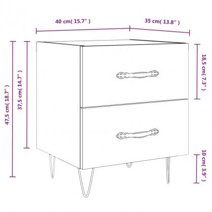 Nattbord Sengbord 40x35x47,5 cm hvit hyglans , hemmetshjarta.no