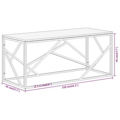 Salongbord Sofabord rustfritt stl slv og massivt resirkulert tre 110x45x45 cm , hemmetshjarta.no