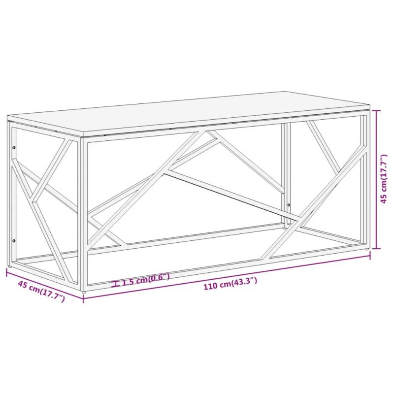 Salongbord Sofabord rustfritt stl slv og massivt resirkulert tre 110x45x45 cm , hemmetshjarta.no