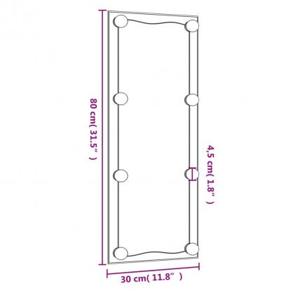 Veggspeil med LED-belysning rektangulrt 30x80 cm glass , hemmetshjarta.no