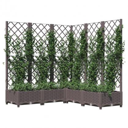 Plantekasse med espalier brun 120x120x121,5 cm PP , hemmetshjarta.no