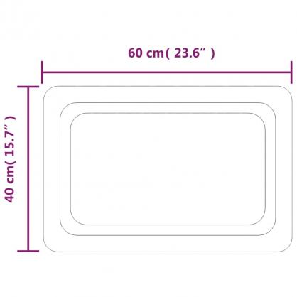 Baderomsspeil LED rektangulrt 40x60 cm , hemmetshjarta.no