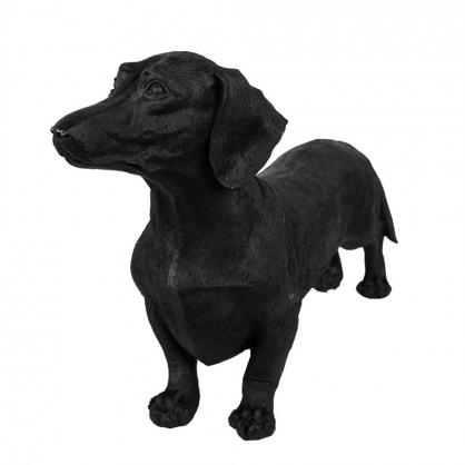 Dekorasjon Figur Hund 37x11x23 Cm Sort polyresin , hemmetshjarta.no