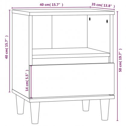 Nattbord Sengbord 40x35x50 cm rkt eik , hemmetshjarta.no