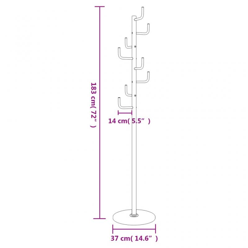 Garderobestativ Kleshenger sort 183 cm pulverlakkert jern , hemmetshjarta.no