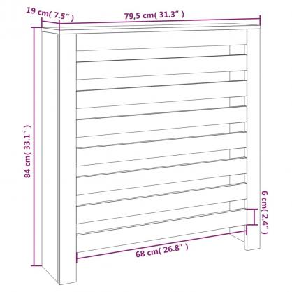 Radiatordeksel massiv furu horisontale lameller hvit 79,5x19x84 cm , hemmetshjarta.no