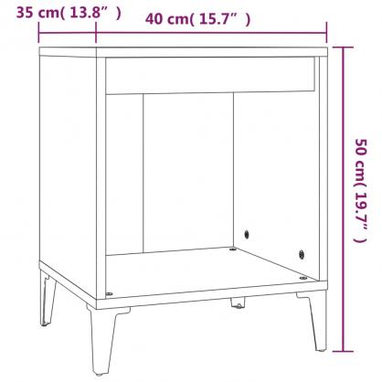 Nattbord Sengbord 40x35x50 cm sort , hemmetshjarta.no