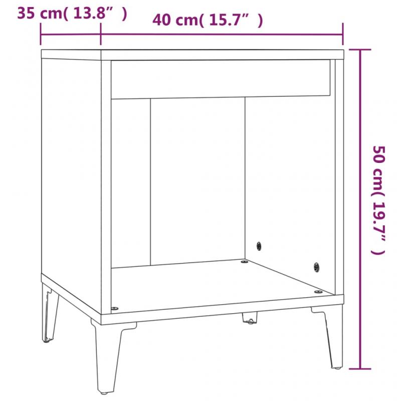 Nattbord Sengbord 40x35x50 cm sort , hemmetshjarta.no