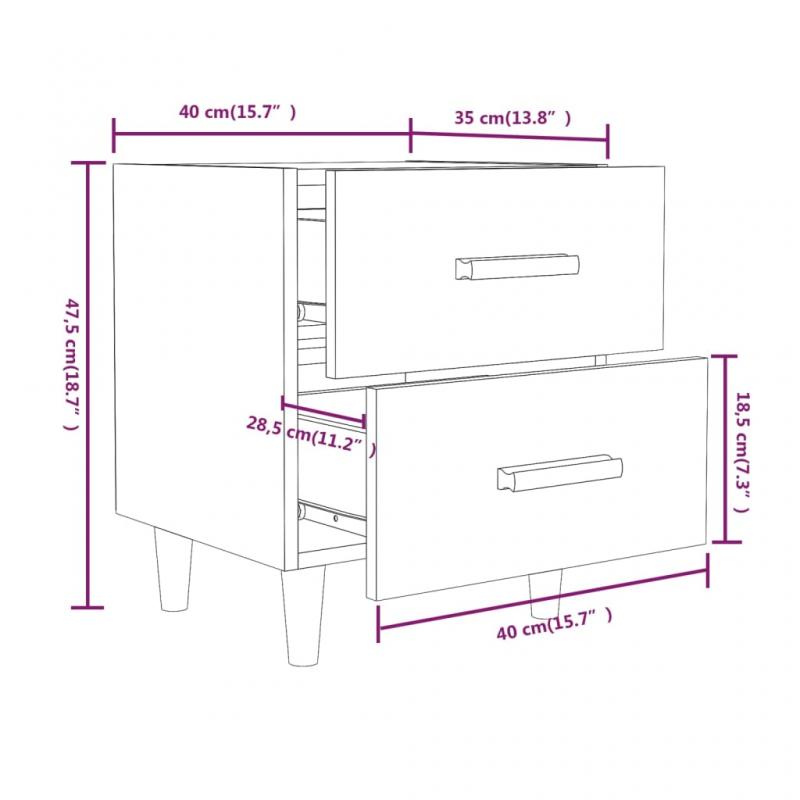 Nattbord Sengbord 40x35x47,5 cm betonggr , hemmetshjarta.no