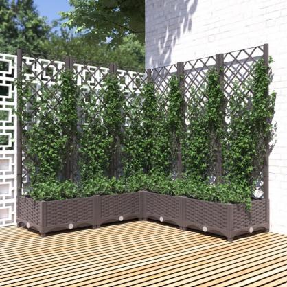 Plantekasse med espalier brun 120x120x121,5 cm PP , hemmetshjarta.no