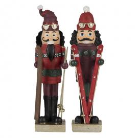 Innendørs julepynt Nøtteknekker 2-pack 17 Cm Rød Grønn Polyresin , hemmetshjarta.no