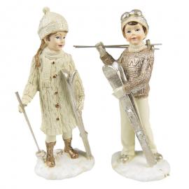 Innendørs julepynt 2-pack Barn 14 Cm Beige Polyresin , hemmetshjarta.no