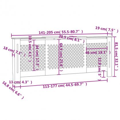 Radiatordeksel MDF mnster sort 205 cm , hemmetshjarta.no