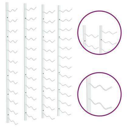 Vinstativ Veggmontert for 48 flasker hvitt jern , hemmetshjarta.no