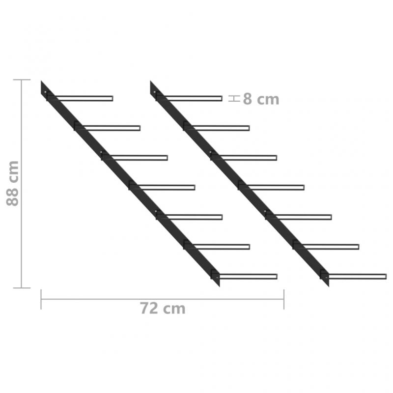 Vinstativ Veggmontert for 14 flasker sort metall , hemmetshjarta.no