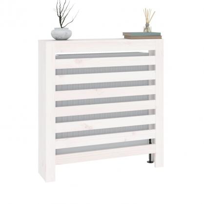 Radiatordeksel massiv furu horisontale lameller hvit 79,5x19x84 cm , hemmetshjarta.no