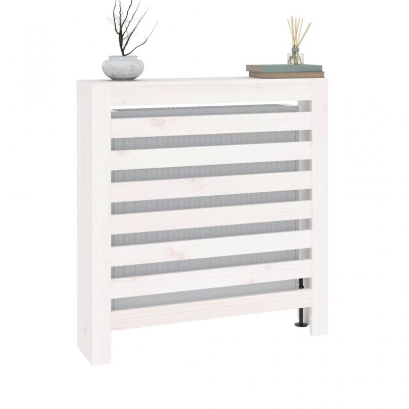 Radiatordeksel massiv furu horisontale lameller hvit 79,5x19x84 cm , hemmetshjarta.no