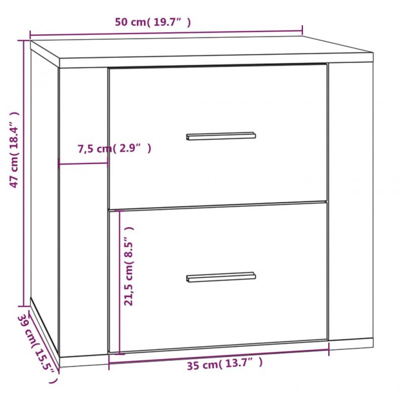 Nattbord Rkt eik 50x39x47 cm , hemmetshjarta.no