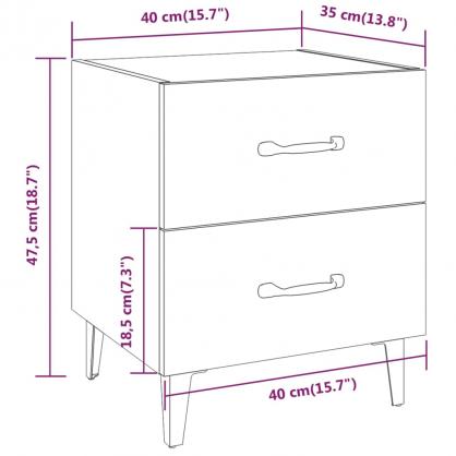 Nattbord Sengbord 40x35x47,5 cm sort , hemmetshjarta.no