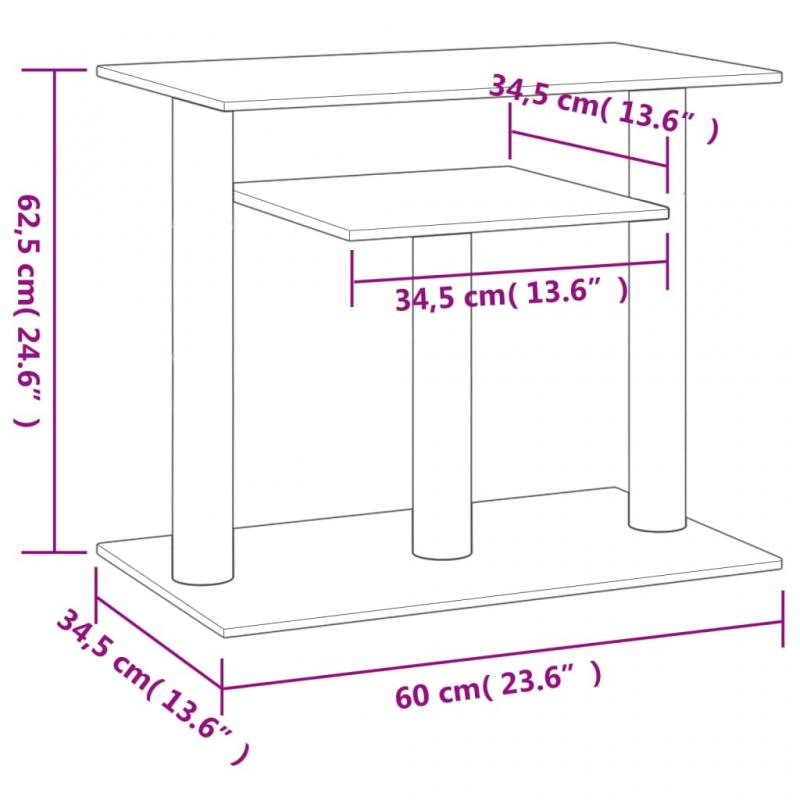 Kattembel Klorestolpe med plattform mrkegr 62,5 cm , hemmetshjarta.no