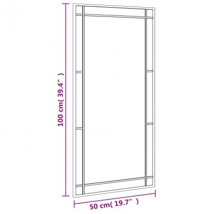 Veggspeil rektangulrt sort 50x100 cm jern , hemmetshjarta.no