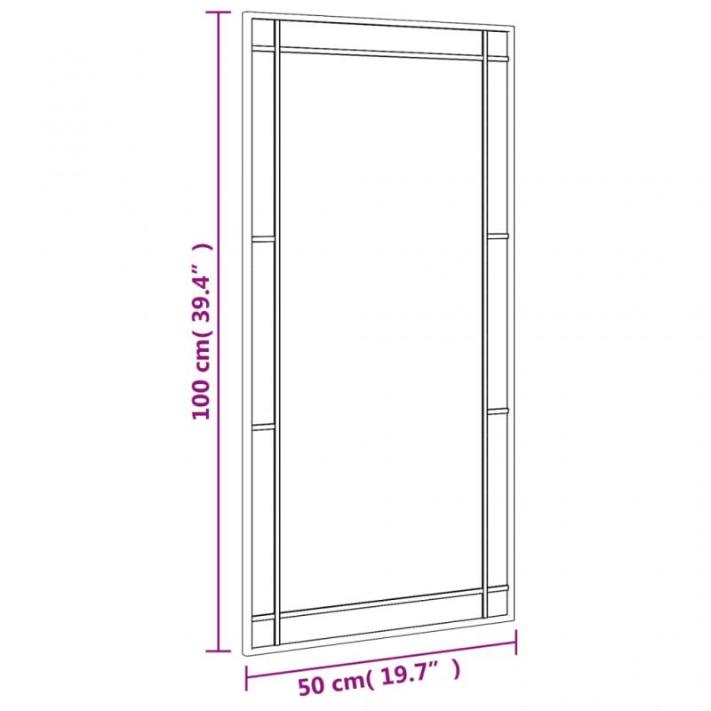 Veggspeil rektangulrt sort 50x100 cm jern , hemmetshjarta.no