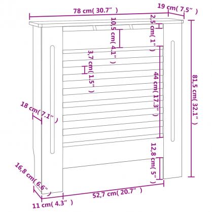 Radiatordeksel MDF horisontale lameller gr 78 cm , hemmetshjarta.no